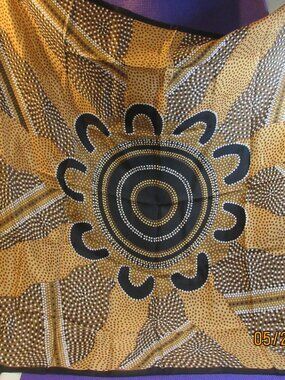 BETTY EGAN~OROTON SILK SCARF FEATURING WEARABLE INDIGENOUS AUSTALIAN FINE ART